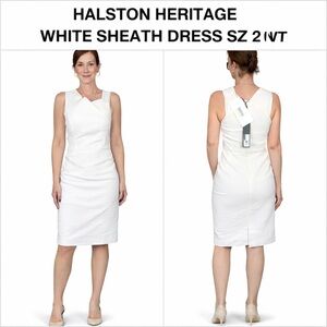 Halston Heritage Strapless Chalk White Dress Size 2 NWT